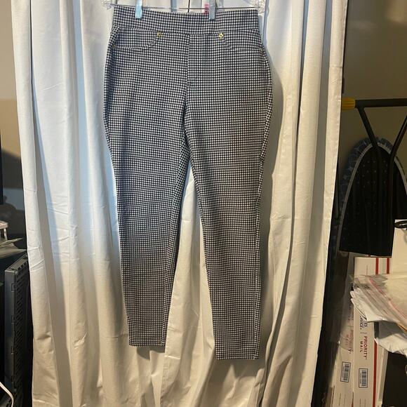 Michael Kors pull on legging size Medium Gingham blue/white - Picture 10 of 10